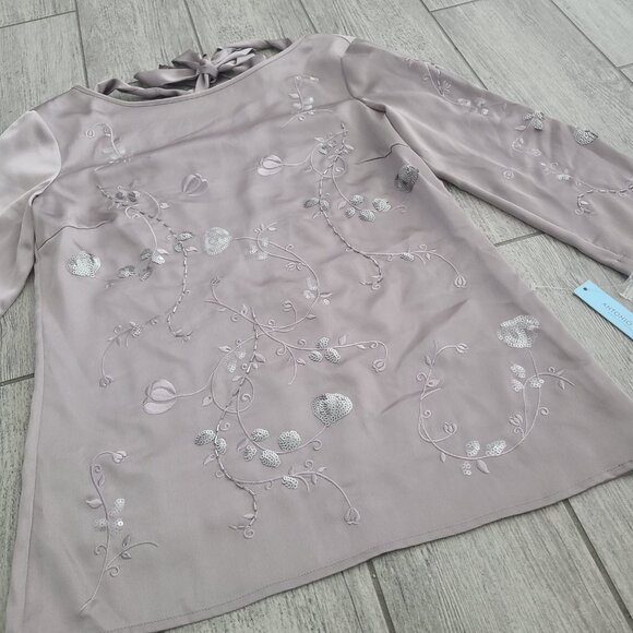 Antonio Melani Women's Embroidered Sequin Blouse Top Size XS Romantic Opulence - Picture 5 of 13